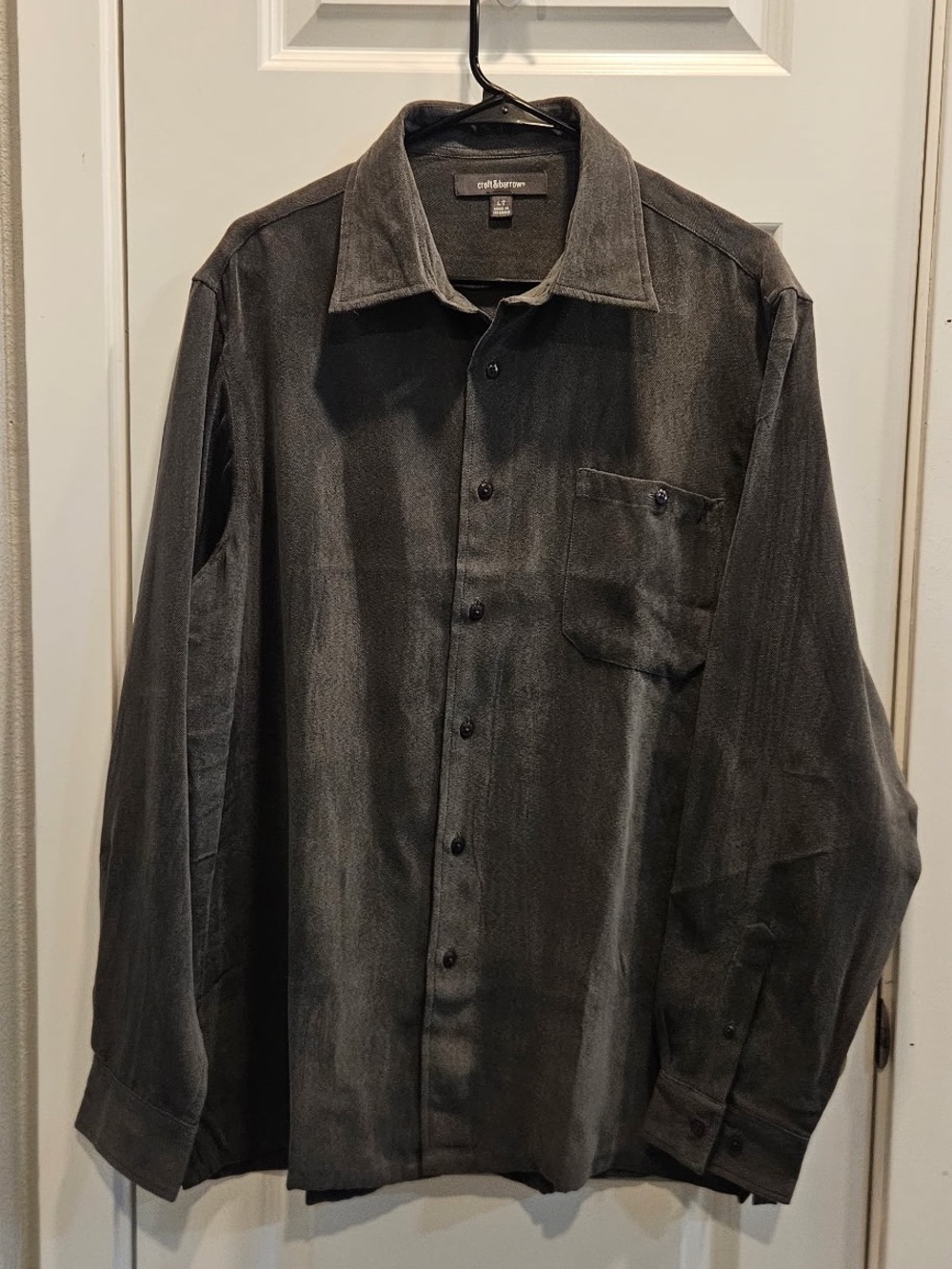 Croft & Barrow Men’s Large Tall LT Charcoal Gray Long Sleeve Button Up Shirt